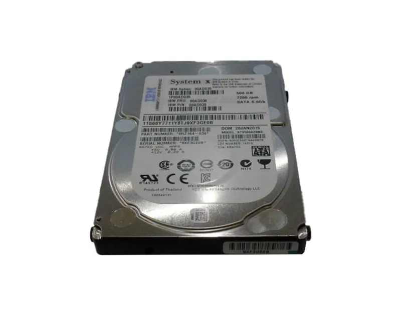 00AD036 - IBM 500GB 7200RPM SATA 6Gb/s 2.5-inch Internal Hard Drive