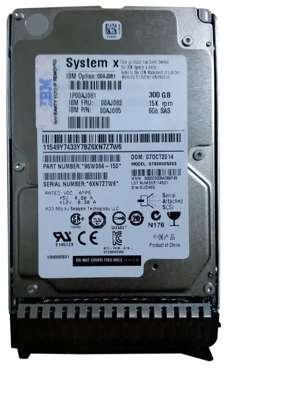 00AJ085 - IBM 300Gb 15000RPM SAS 6.0Gb/s 2.5-inch G3 Hard Drive for x…