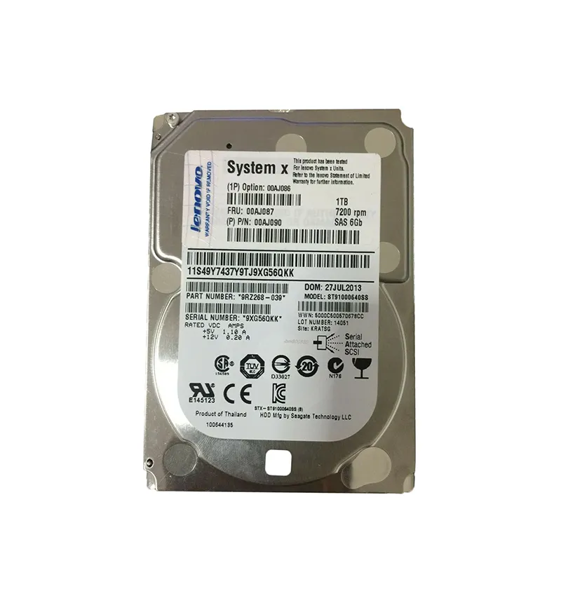 00AJ087 - IBM 1TB 7200RPM SAS 6Gb/s Hot Swappable 2.5-Inch Hard Drive