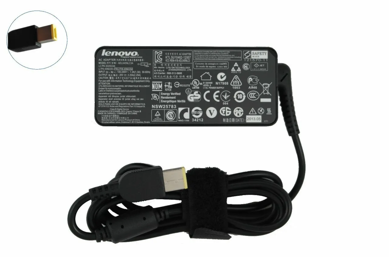 00HM614 - Lenovo 45-Watts 20V 2.25A AC Power Adapter for ThinkPad T45…
