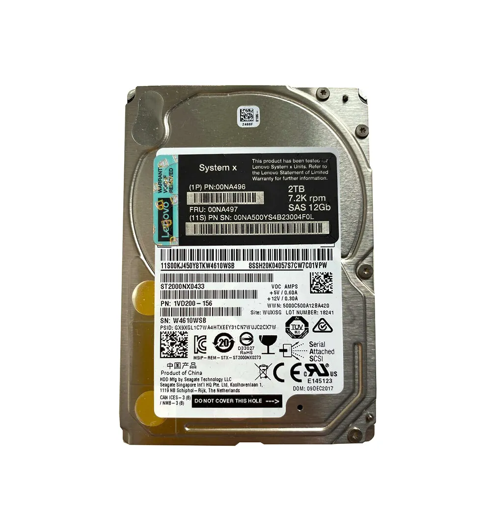 00NA497 - Lenovo 2TB 7200RPM SAS 12Gb/s Nearline Hot Swappable 2.5-in…
