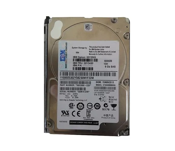 00Y2503 - IBM 600GB 10000RPM 2.5-inch SAS 6GB/s Hot Swapable Hard Dri…