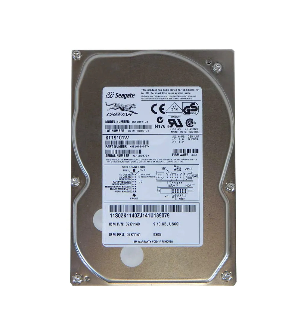 02K1141 - IBM 9.1GB 10000RPM Ultra Wide SCSI 68-Pin 512KB Cache 3.5-i…