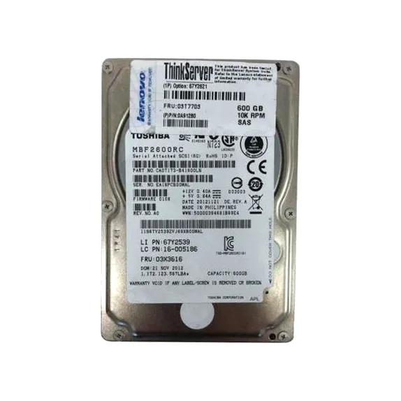 03X3616 - Lenovo 600GB 10000RPM SAS Hot Swap 2.5-inch Hard Drive