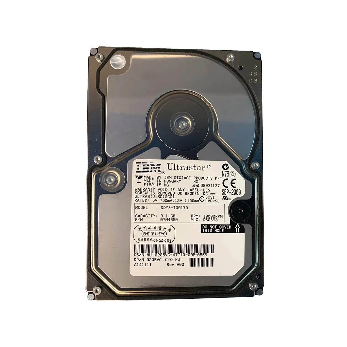 07N4550 - IBM 9GB 10000RPM Ultra 160 SCSI 3.5-inch Hard Drive