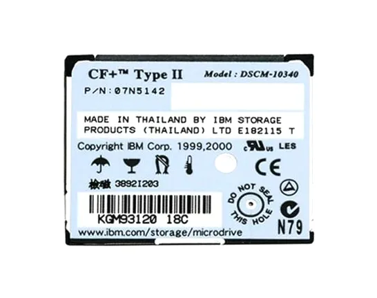 07N5142 - IBM Microdrive 340MB 3600RPM CompactFlash Type II 128KB Cac…