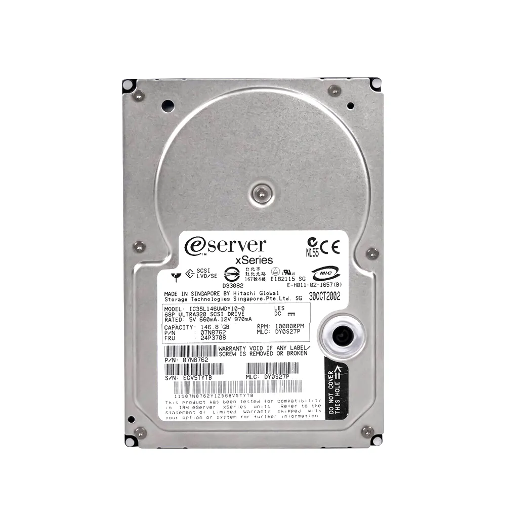 07N8762 - IBM 146.8GB 10000RPM Ultra-320 SCSI 68-Pin 8MB Cache 3.5-in…