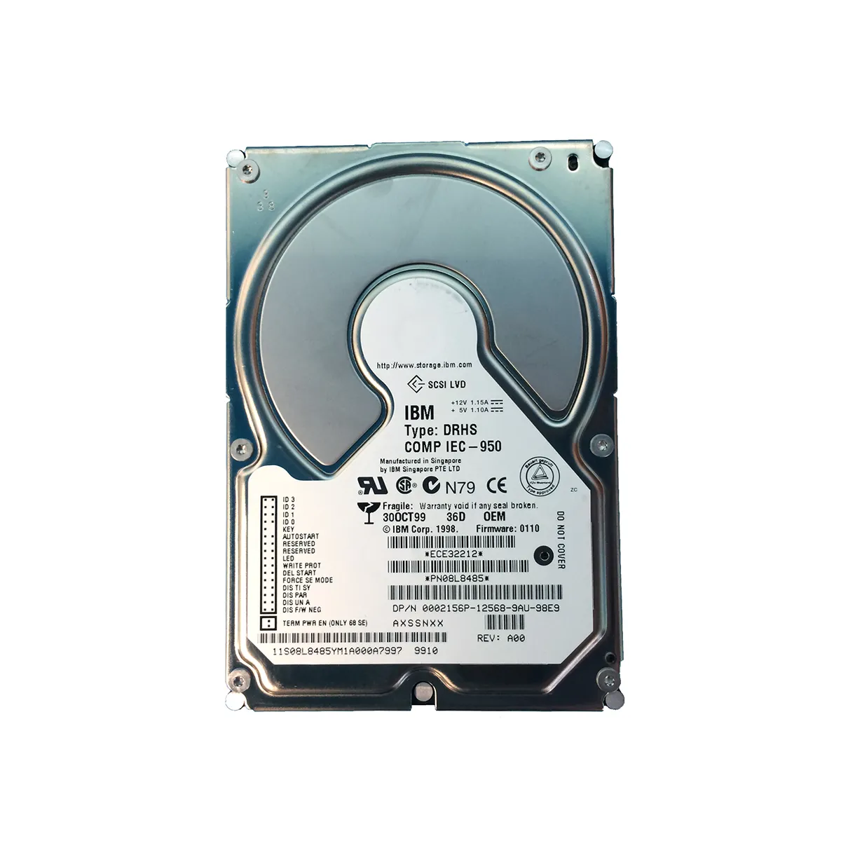 08L8485 - IBM 36GB 7200RPM 80-Pin Ultra- Wide SCSI Hot Pluggable Hard…
