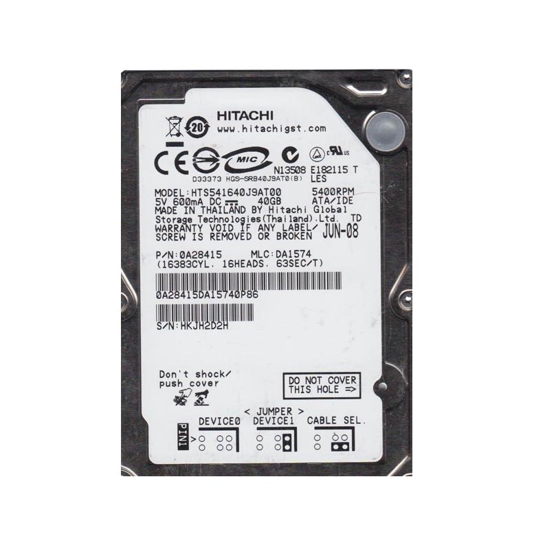 0A28415 - Hitachi 40GB 5400RPM SATA 1.5Gb/s 8MB Cache 2.5-inch Hard Drive