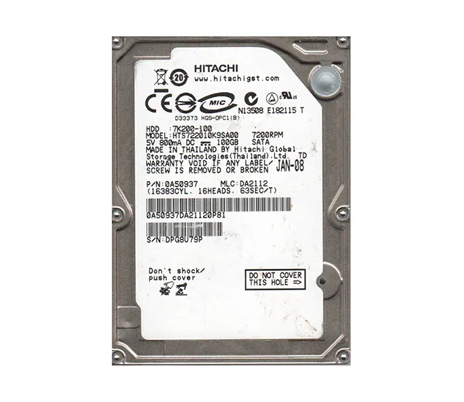 0A50937 - Hitachi TravelStar 100GB 7200RPM 16MB Cache SATA 2.5-inch L…
