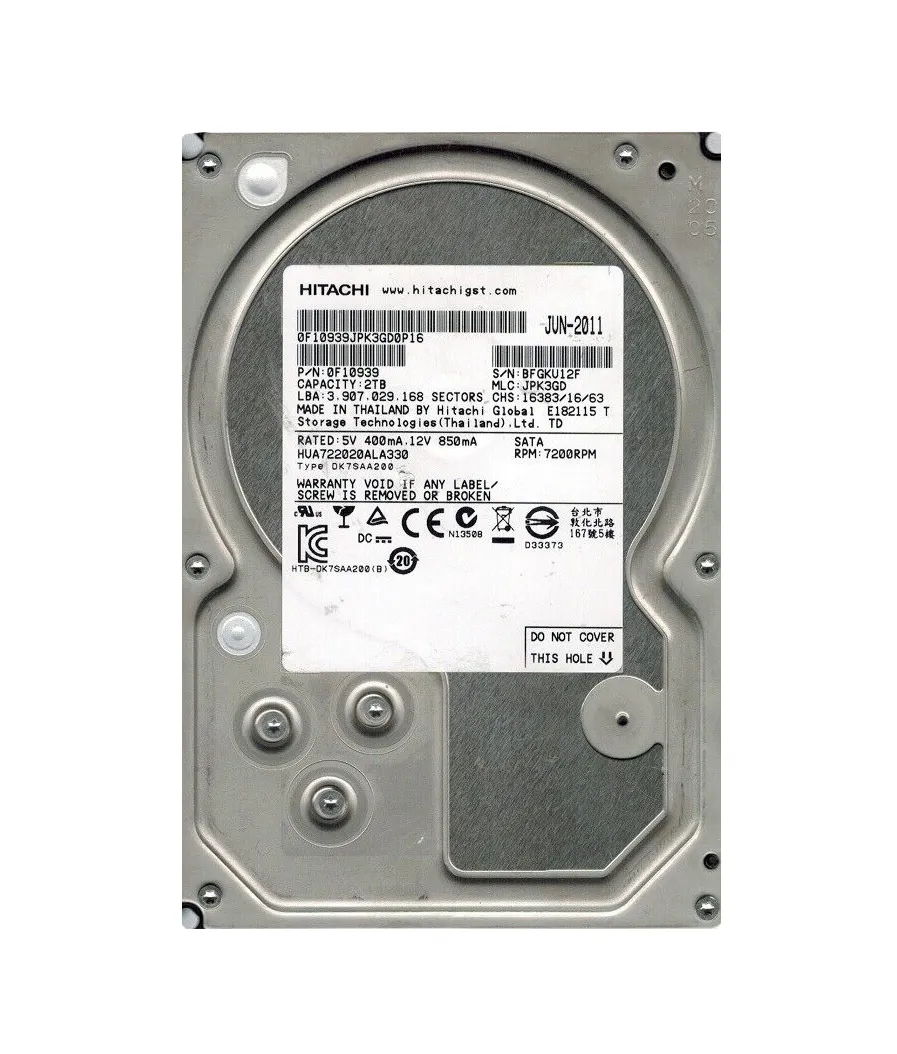 0F10939 - HGST 2TB 7200RPM SATA 3Gb/s 3.5-in Hard Drive