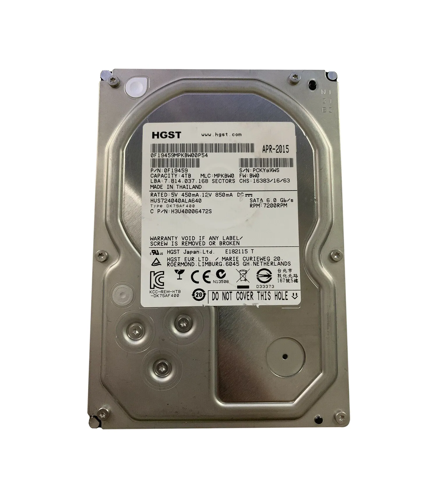 thumbnail image 2 of HGST 4TB Coolspin Enterprise HDD – 7200RPM, SATA 6Gb/s, 3.5", Refurbished W/ 3-Year Warranty 2 of 5