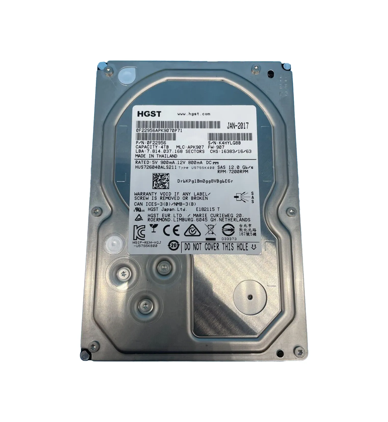 HUS726040ALS211 - HGST 4TB 7200RPM SAS 12Gb/s 3.5-in Hard Drive