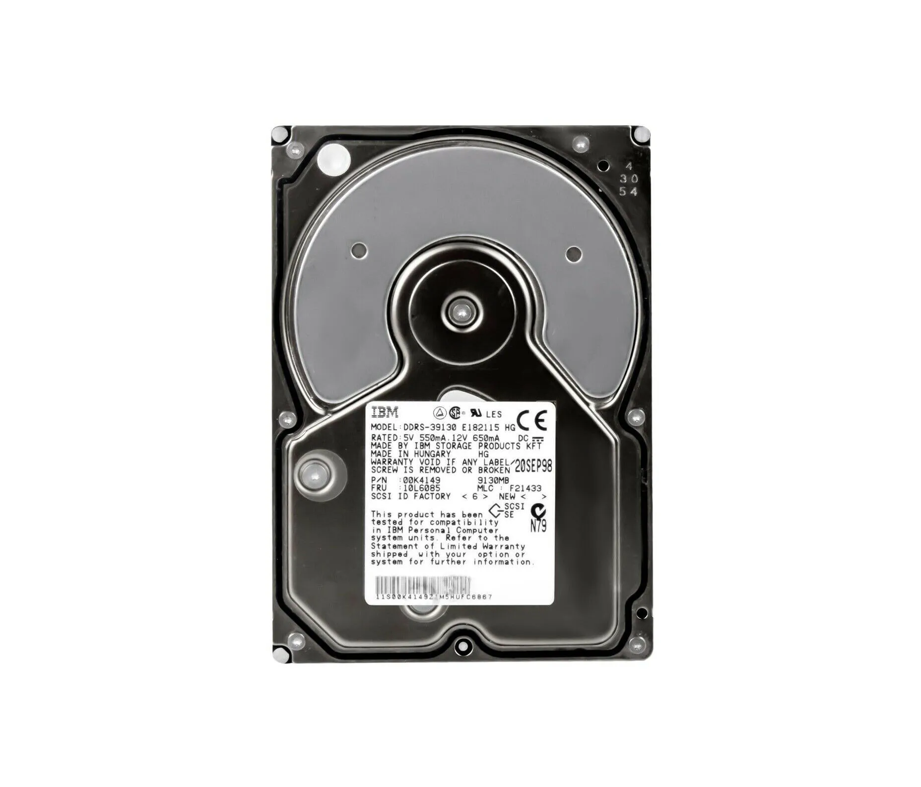 10L6085 - IBM Ultrastar 9ES 9.1GB 7200RPM Ultra Wide SCSI 68-Pin 512K…