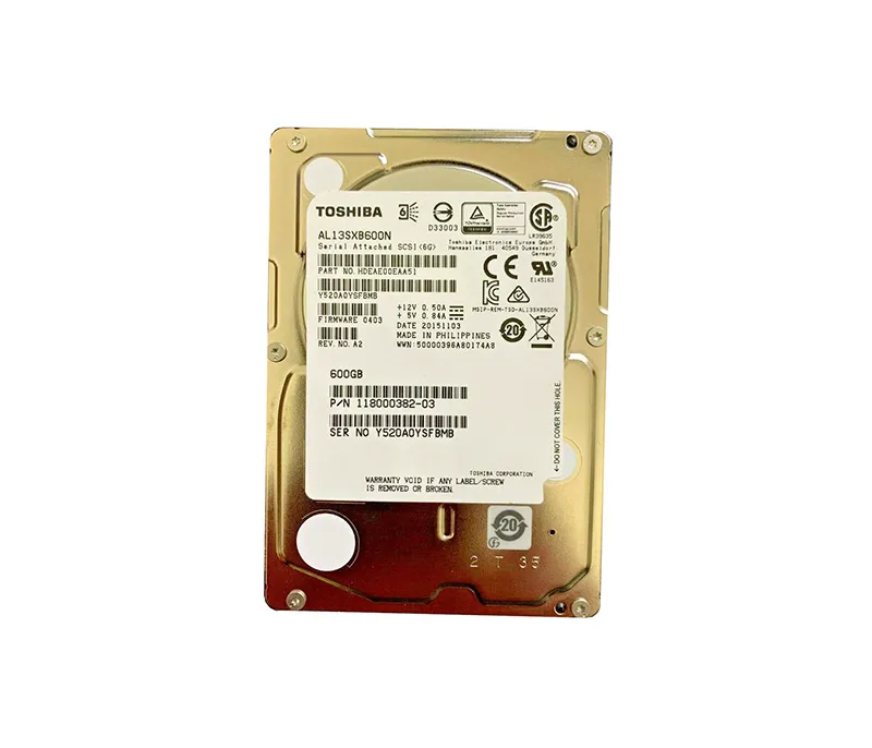 118000382-03 - Toshiba 600GB 15000RPM SAS 2.5-inch Hard Drive