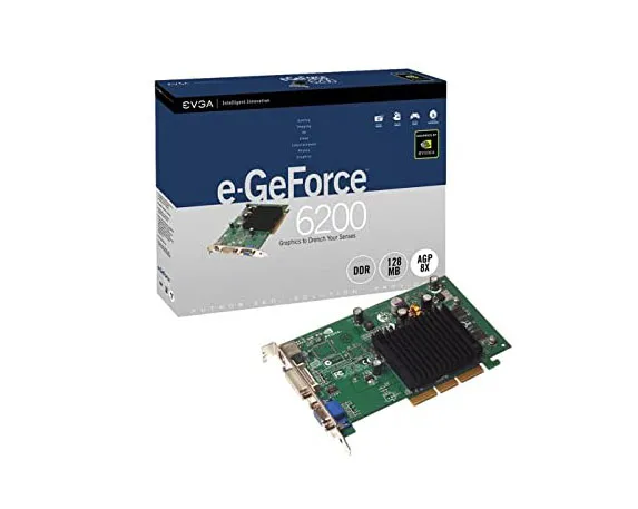 128-A8-N339-KR - EVGA GeForce 6200 128MB DDR 64-Bit DVI/ D-Sub S-Vide…