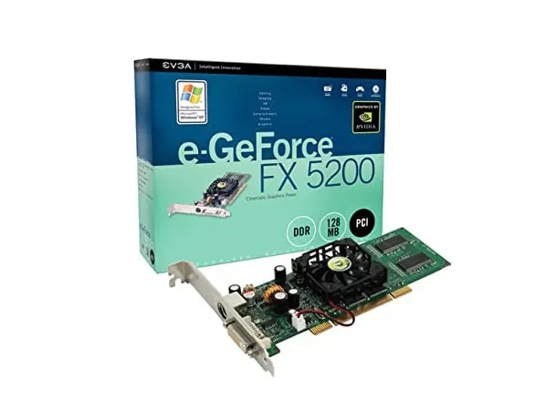128-P1-N298-KR - EVGA GeForce FX 5200 128MB DDR 64-Bit PCI VGA/ S-Vid…