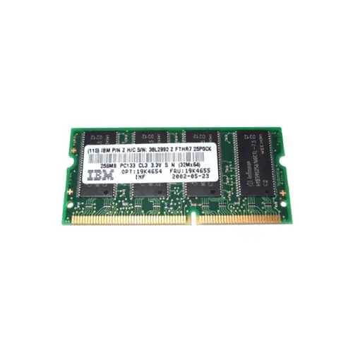 19K4654 - IBM 256MB 133MHz PC133 non-ECC Unbuffered CL3 144-Pin SoDim…