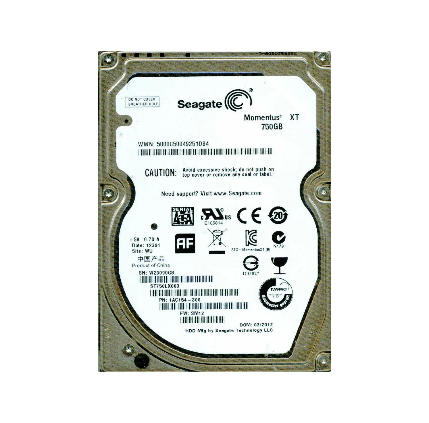 Seagate シーゲイト 内蔵 ハードディスク Laptop SSHD 2.5 インチ 9.5mm 750GB (SATA / 5400r Seagate シーゲイト 内蔵 ハードディスク Laptop SSHD 2.5 インチ 9.5