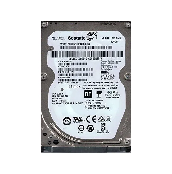 1DG142-071 Seagate Laptop Thin 500GB 5400RPM SATA 3Gb/s 16MB