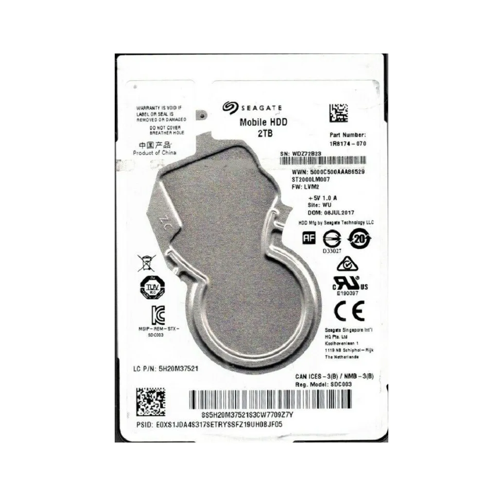 1R8174-070 - Seagate Mobile 2TB 5400RPM SATA 6Gb/s 128MB Cache