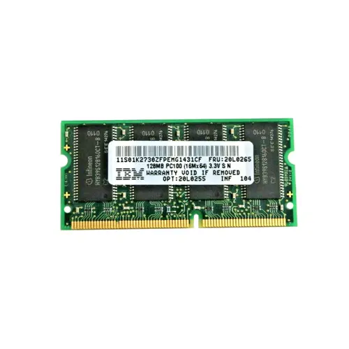 20L0255 - IBM 128MB PC100 100MHz non-ECC Unbuffered CL2 144-Pin SoDim…