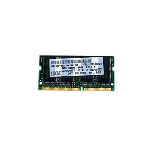 20L0264 - IBM 64MB 100MHz PC100 non-ECC Unbuffered CL2 144-Pin SoDimm…
