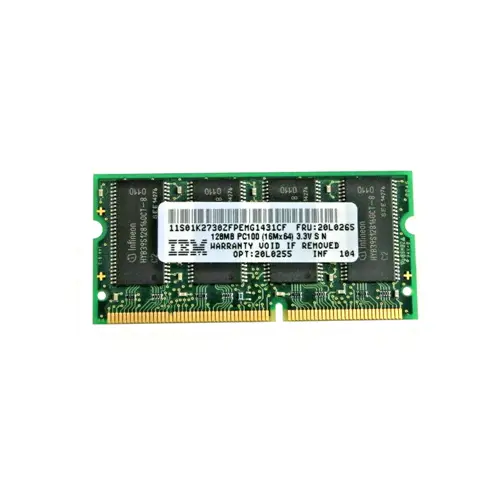 20L0265 - IBM 128MB SDRAM,-100MHz PC100 non-ECC Unbuffered CL2 144-Pi…