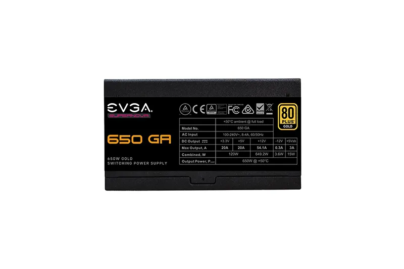220-GA-0650-X1 EVGA 220-GA-0650-X1 SuperNOVA 650 GA, 80 Plus Gold 650…