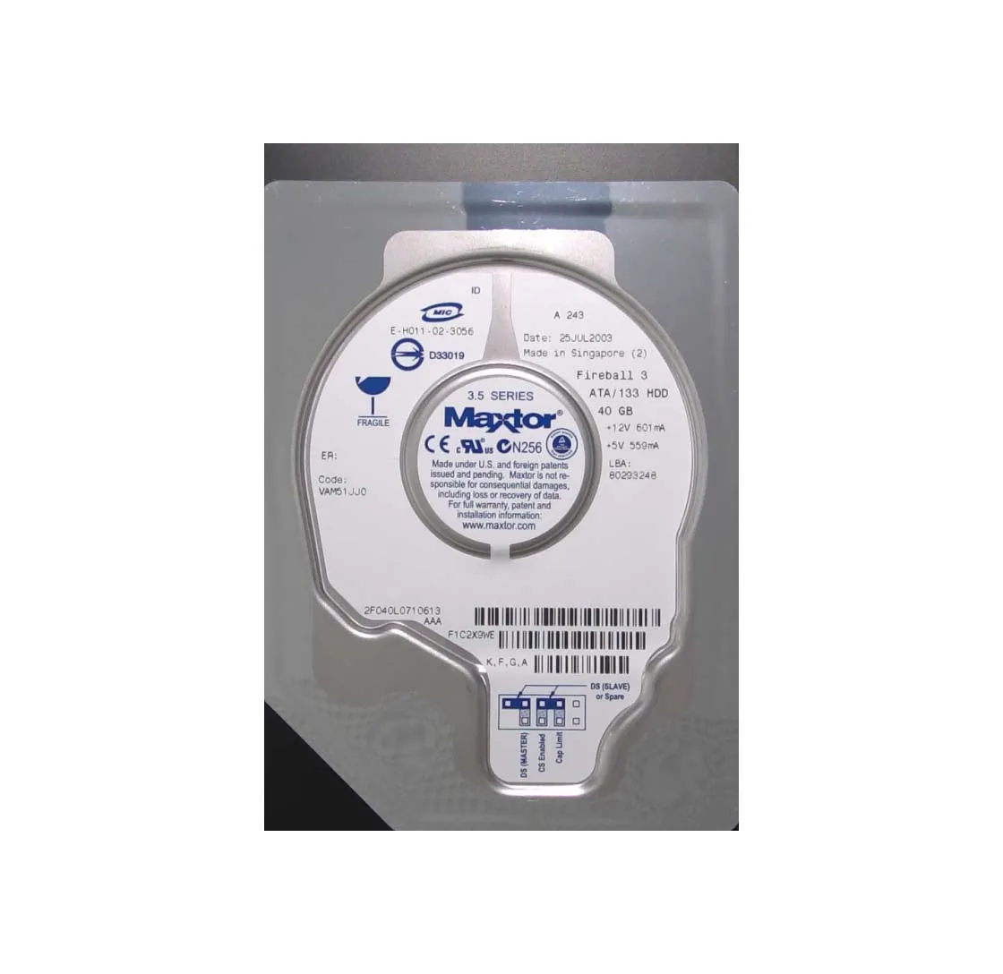 2F040L0710613 - Maxtor Fireball 3 40GB 5400RPM ATA-133 2MB Cache 3.5-…