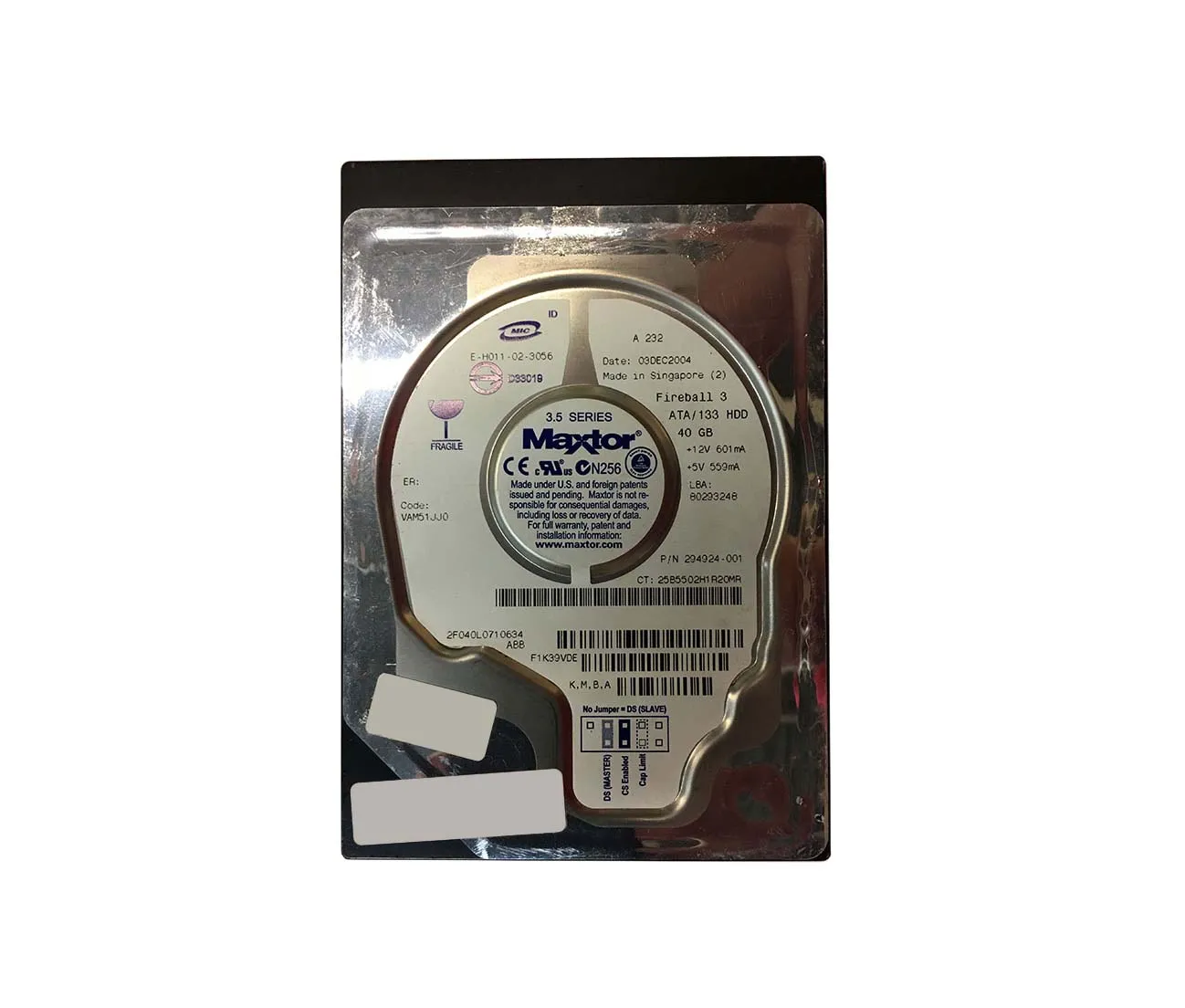 2F040L0710634 - Maxtor Fireball 3 40GB 5400RPM ATA-133 2MB Cache 3.5-…
