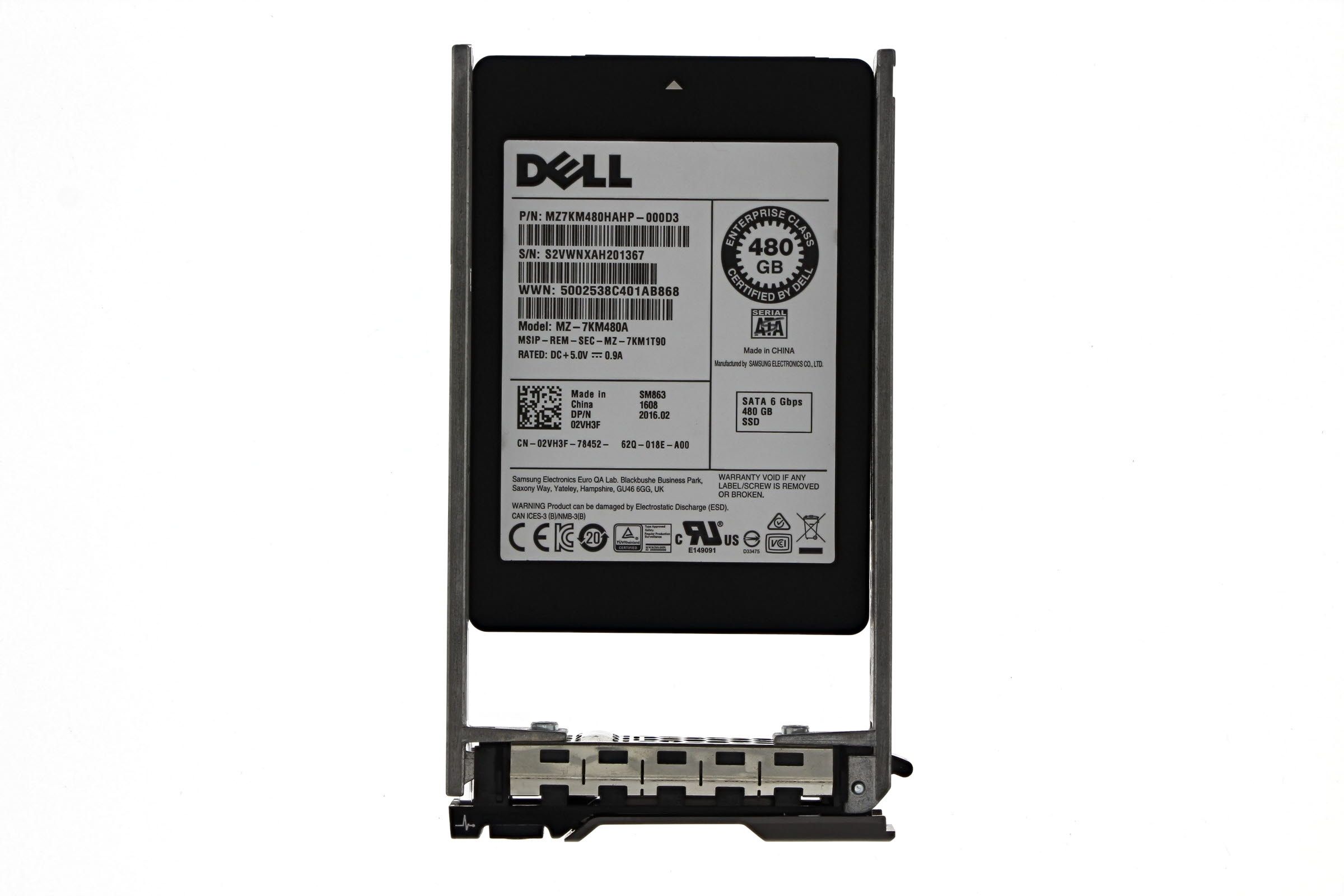 2VH3F - Dell 480GB SATA 6GB/s MLC Mix Use 2.5-inch Solid State Drive