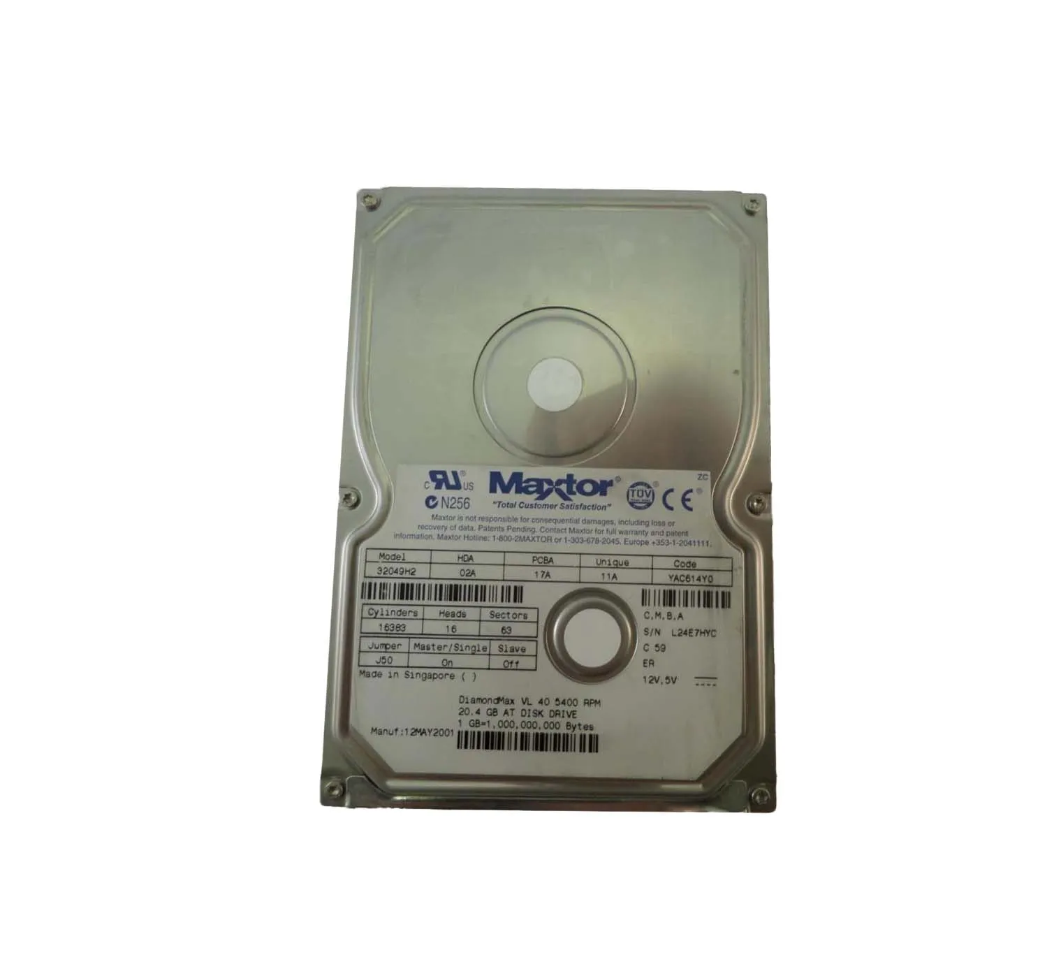 32049H2 - Maxtor DiamondMax VL 40 20.4GB 5400RPM ATA-100 2MB Cache 3.…