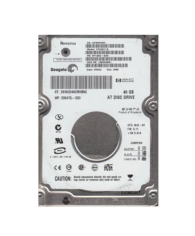 ✨4個セット✨HDD 1000GB✨大容量1TB✨2.5インチ✨07-01 336475-003 - HP 40GB 5400RPM IDE Ultra ATA/100 (ATA-6) 2MB