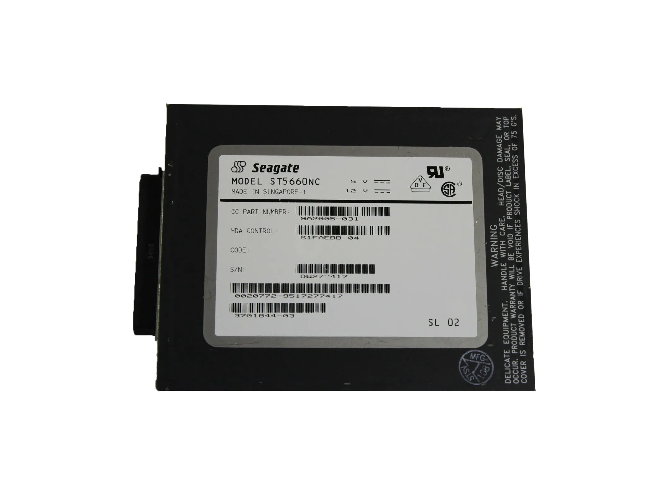 370-1844 - Sun 545MB 4500RPM Fast SCSI 80-Pin 3.5-inch Hard Drive