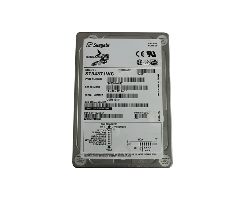 370-2367 - Sun 4.3GB 7200RPM Ultra Wide SCSI Single Ended 80-Pin 512K…