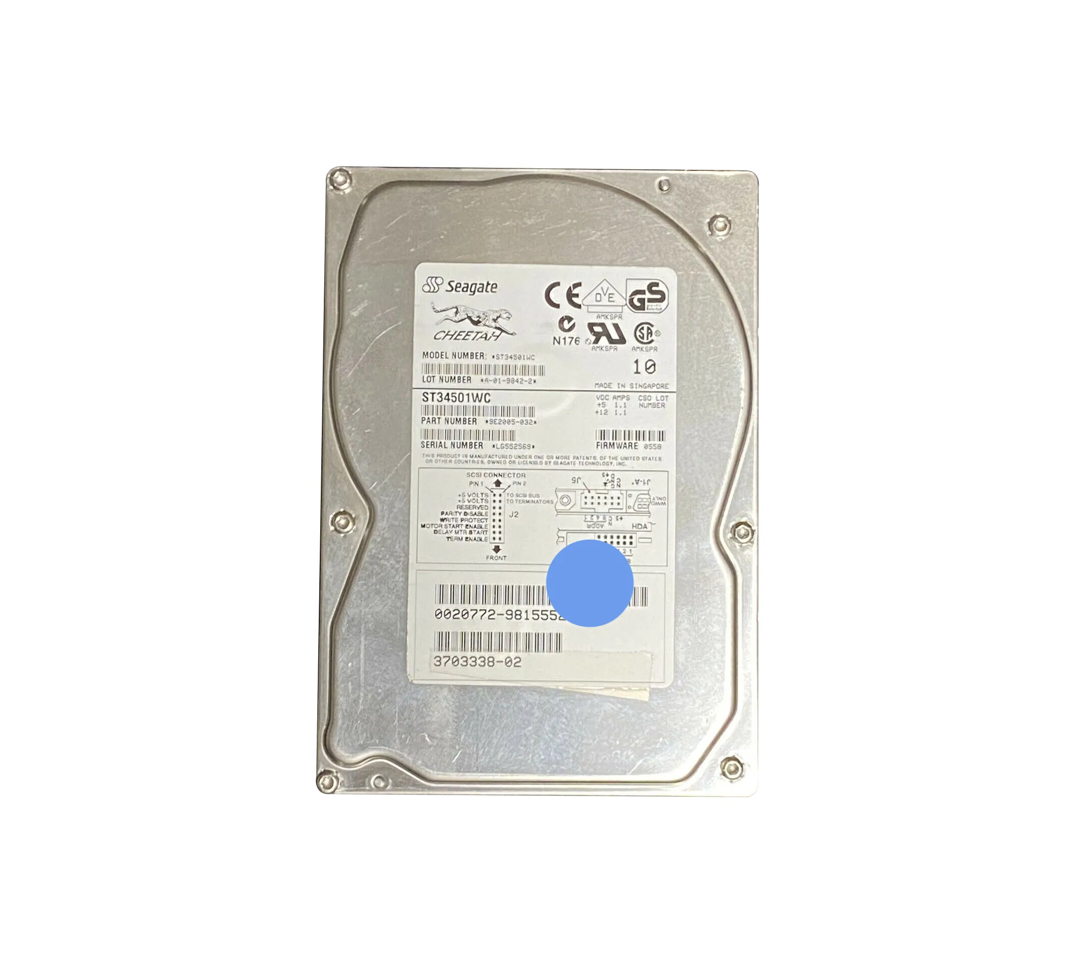 370-3338 - Sun 4.3GB 10000RPM Ultra Wide SCSI 80-Pin 512KB Cache 3.5-…