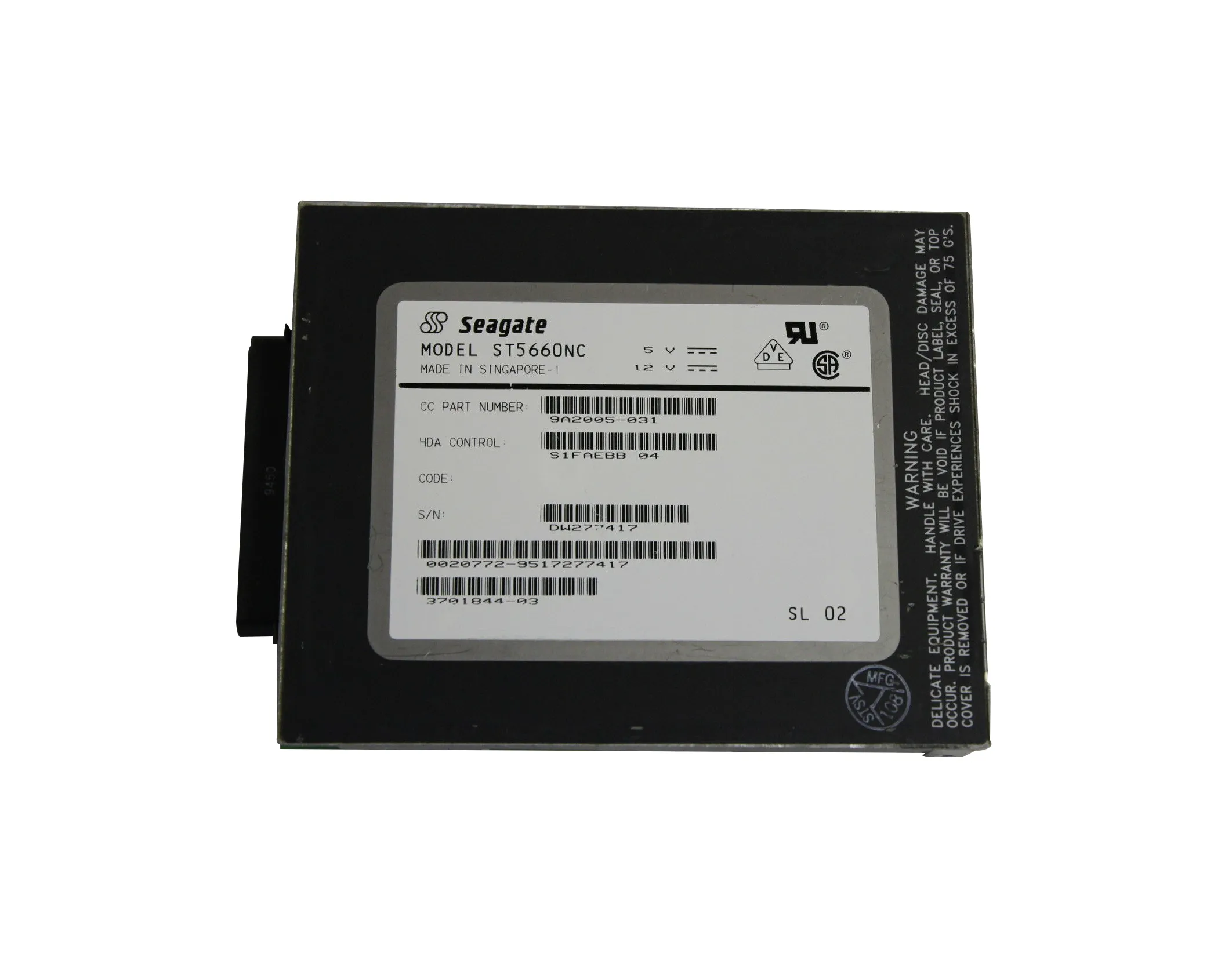 3701844-03 - Sun 545MB 4500RPM Fast SCSI 80-Pin 3.5-inch Hard Drive