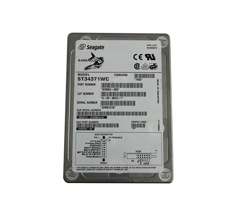 3702367-02 - Sun 4GB 7200RPM Ultra Wide SCSI 3.5-inch Hard Drive