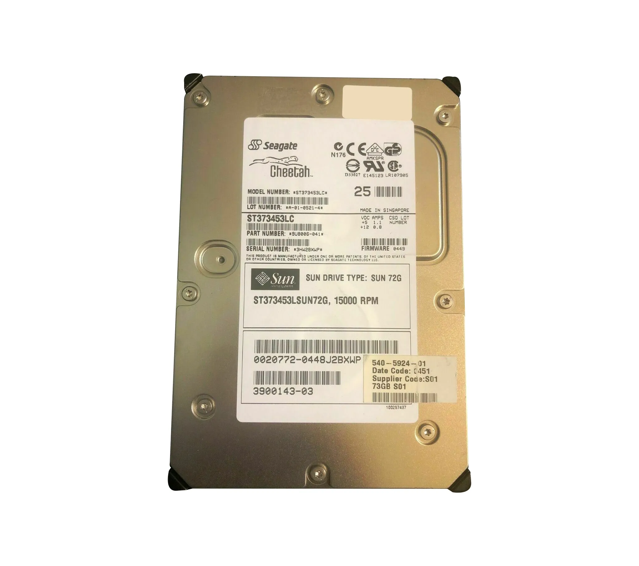 390-0143 - Sun 73GB 15000RPM Ultra-320 SCSI LVD Hot-Pluggable 80-Pin …