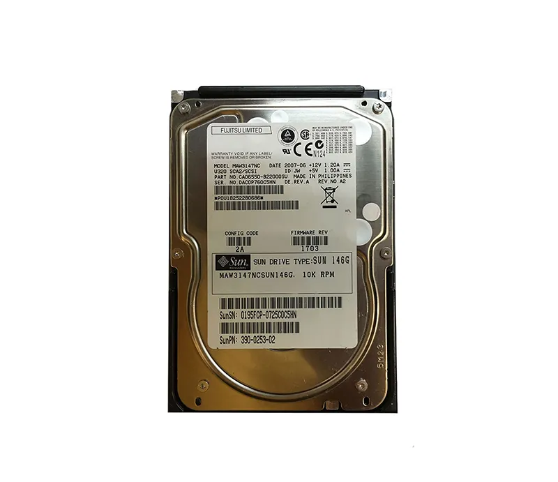 390-0253-02 - Sun 146GB 10000RPM Ultra-320 SCSI LVD Hot-Pluggable 80-…