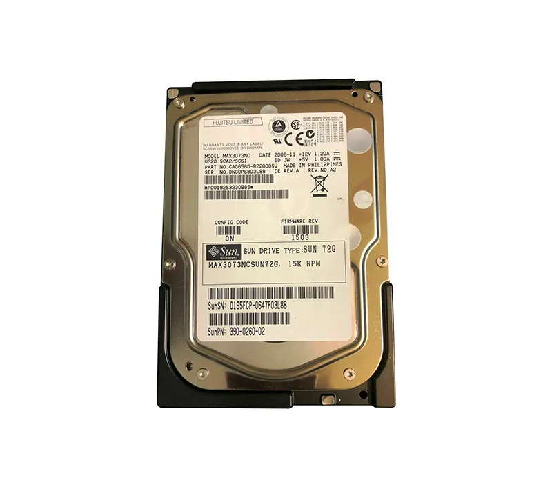 390-0260 - Sun 73GB 15000RPM Ultra-320 SCSI LVD Hot-Pluggable 80-Pin …