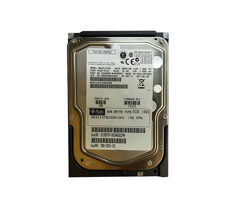 390-0261-02 - Sun 146GB 15000RPM Ultra-320 SCSI Hot-Pluggable LVD 80-…