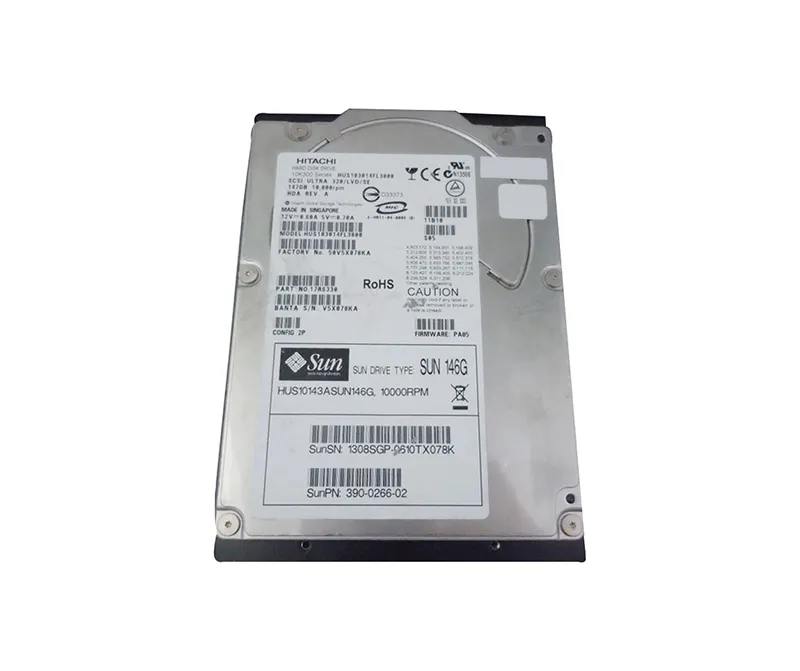 390-0266-01 - Sun 146GB 10000RPM Ultra-320 SCSI LVD Hot-Pluggable 80-…