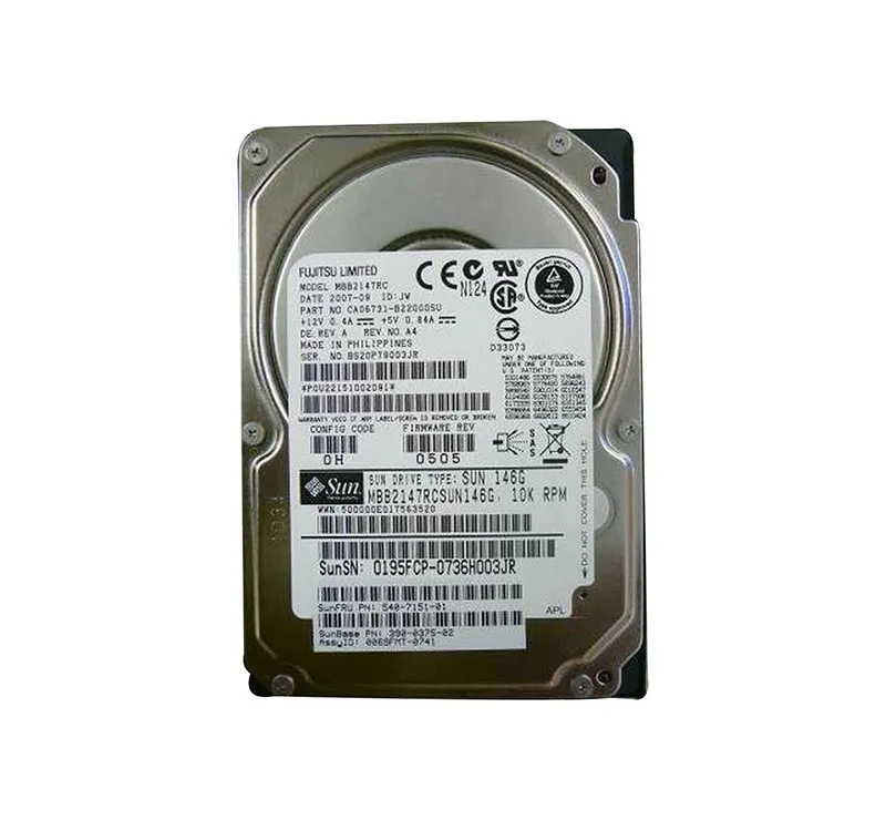 390-0375-02 - Sun 146GB 10000RPM SAS 3GB/s Hot-Pluggable 2.5-inch Har…