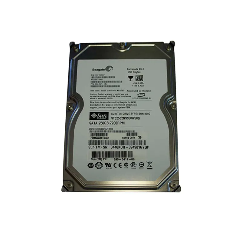 390-0411 - Sun 250GB 7200RPM SATA 3.0Gbps 32MB Cache 3.5-inch Hard Dr…