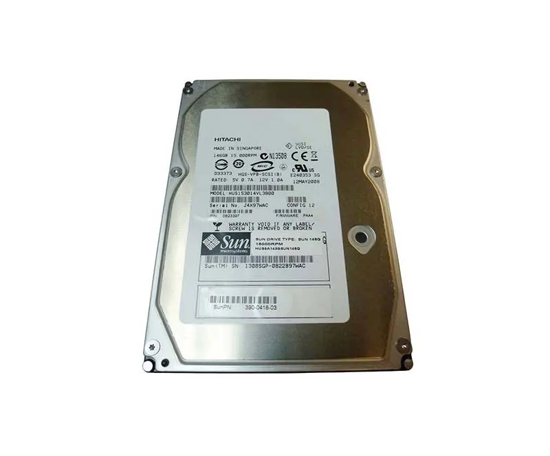 390-0418 - Sun 146GB 15000RPM Ultra-320 SCSI LVD Hot-Pluggable 80-Pin…