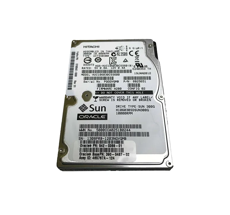 390-0487-01 - Sun 300GB 10000RPM SAS 6Gb/s Hot-Swappable 64MB Cache 2…