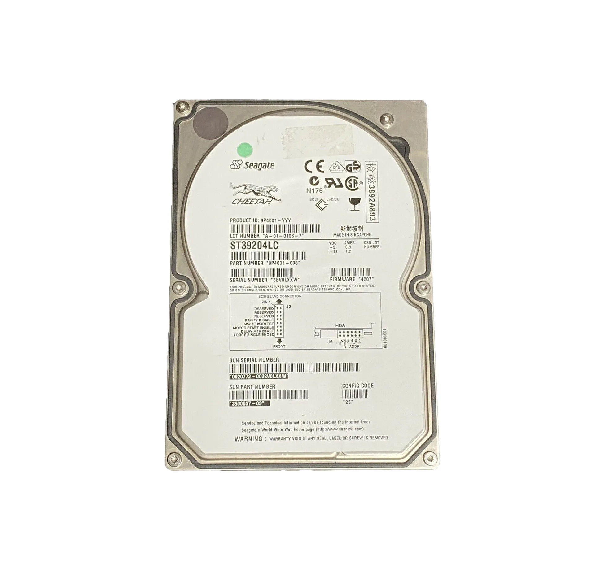 3900037 - Sun 9.20 GB Internal Hard Drive - 1 Pack - Ultra160 SCSI - …