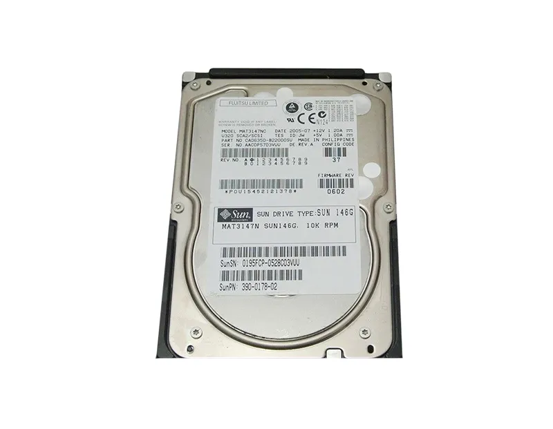 3900178-01 - Sun 146GB 10000RPM Ultra-320 SCSI LVD Hot-Pluggable 80-P…